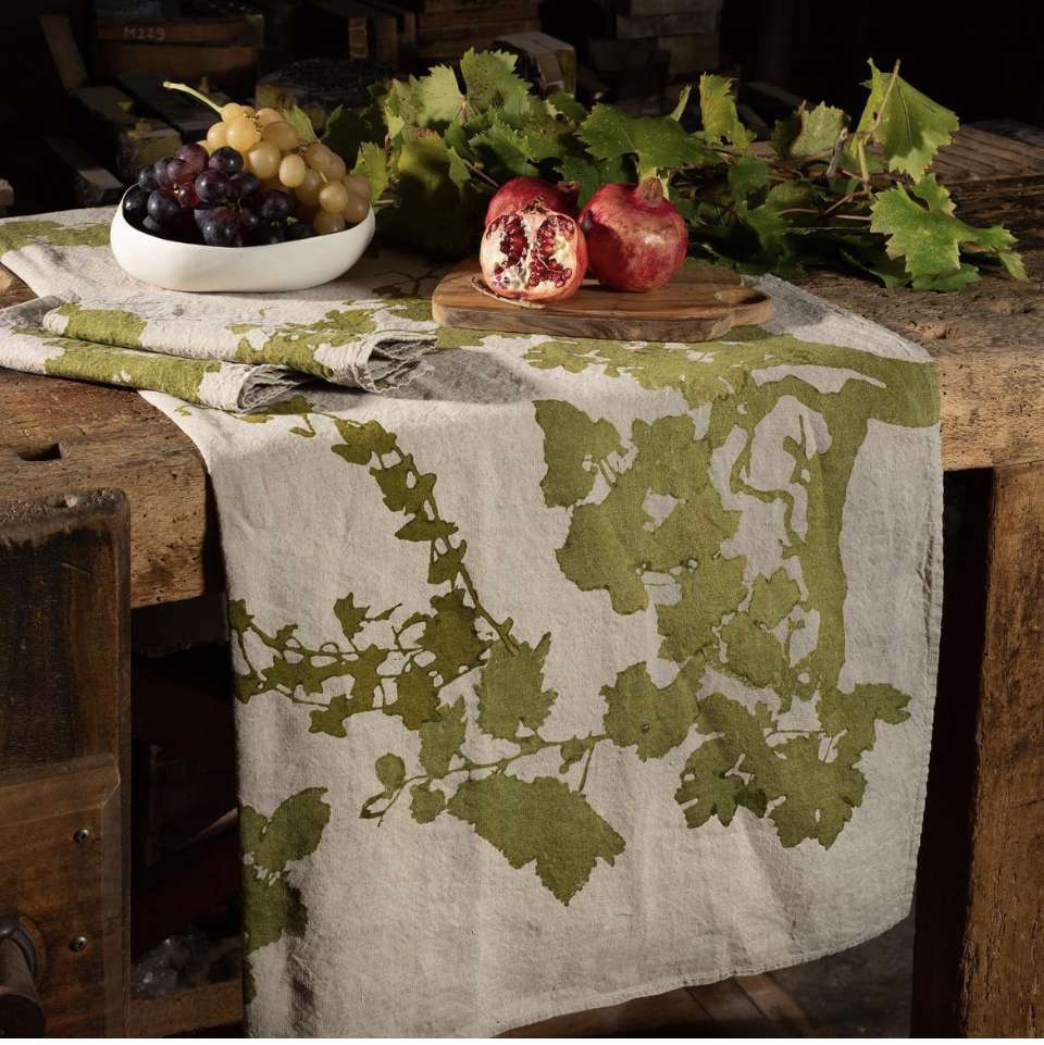 A handmade linen table runner makes a perfect handcrafted gift