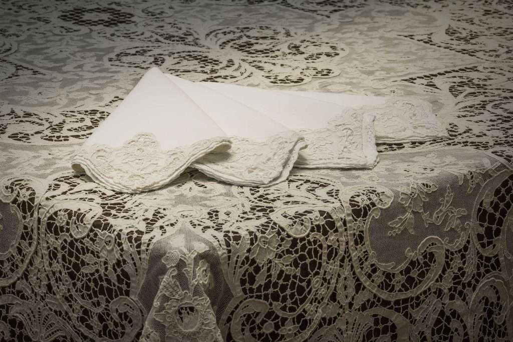 handmade Burano lace tablecloth