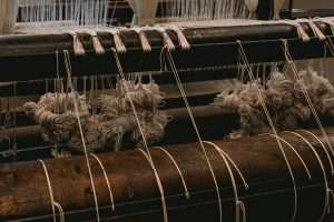 traditional shuttle loom for weaving linen