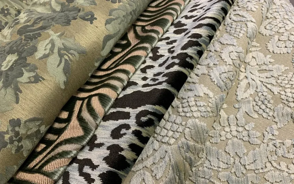 Different fabric patterns for home decor and interiors