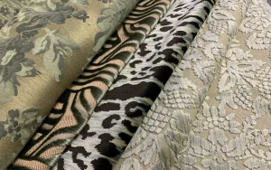 Different fabric patterns for home decor and interiors