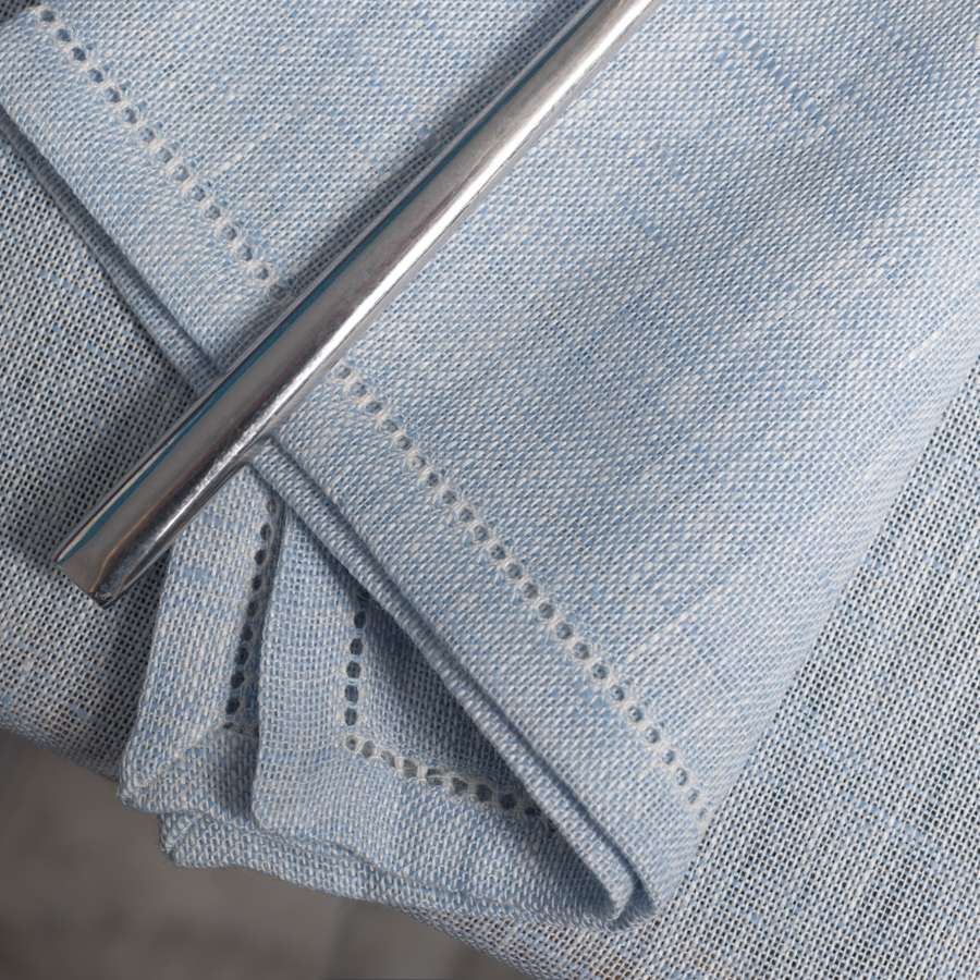blue linen napkin by Tessitura Pardi